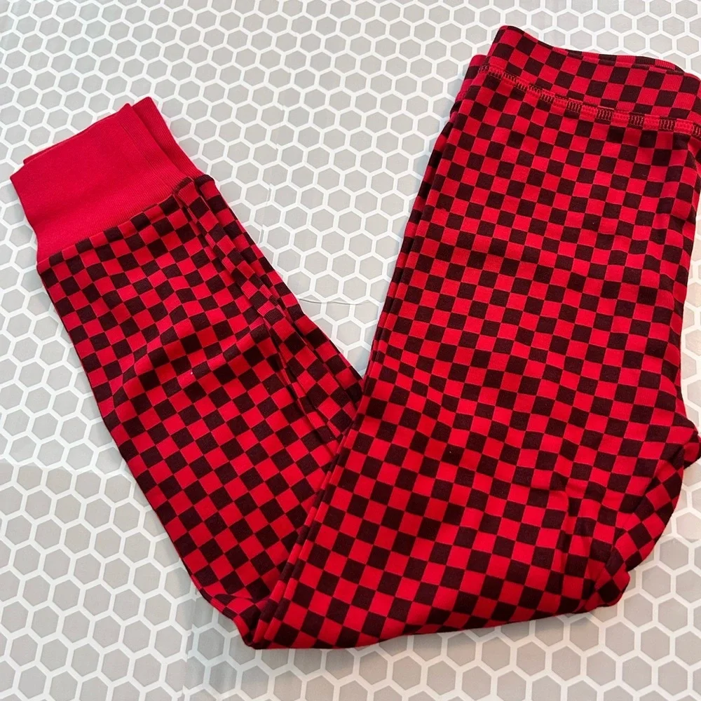 NWT J Crew Crewcuts Red & Black Checkerboard Pajama Set Size 6